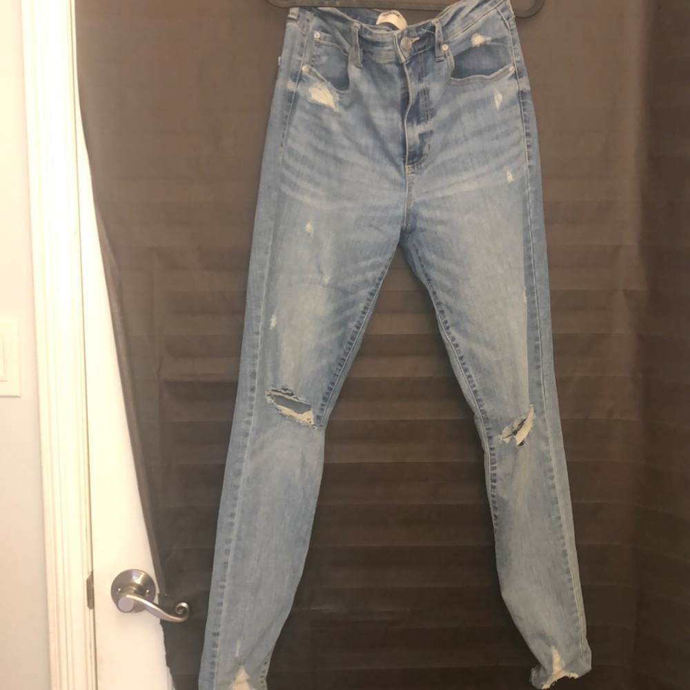 Garage skinny light blue jeans